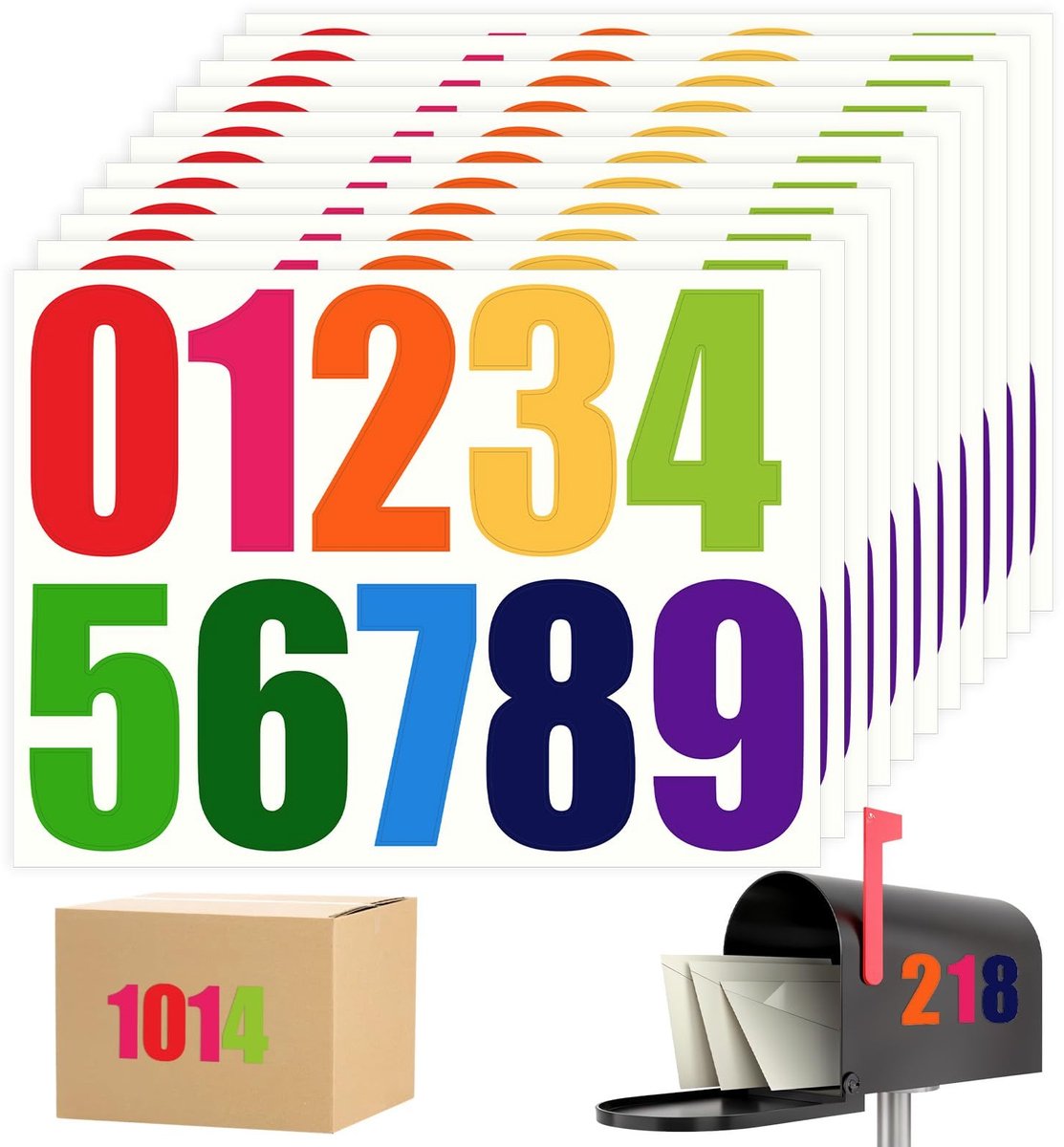 Solidchoice - 100 Stuks Waterdichte Nummerstickers voor Brievenbussen