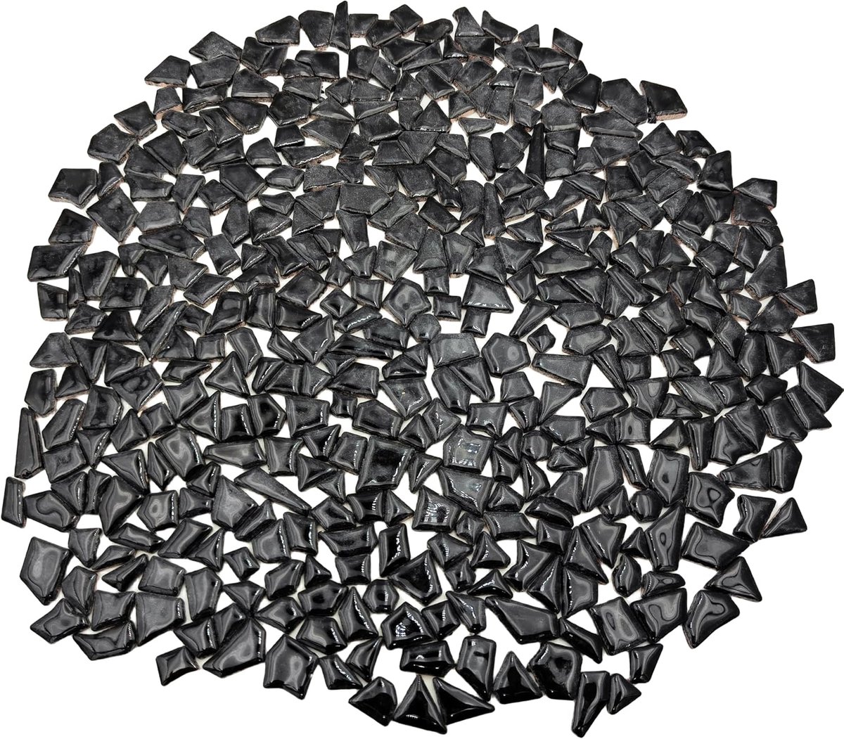 500 g onregelmatige keramische mozaïektegels - 0 - 5 x 2 cm kleine mozaïekstukken stenen voor doe-het-zelf mozaïek maken ambachtelijke hobbykunst thuis wanddecoratie (zwart)