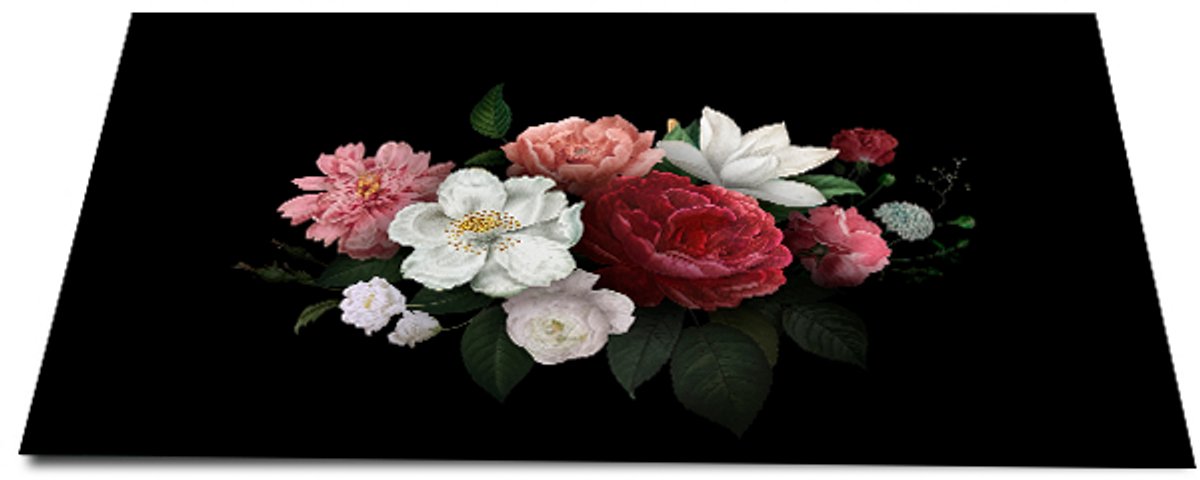 Papillon Inductie beschermer - Antislip afdekmat - 80x52 - Vintage Bloemen