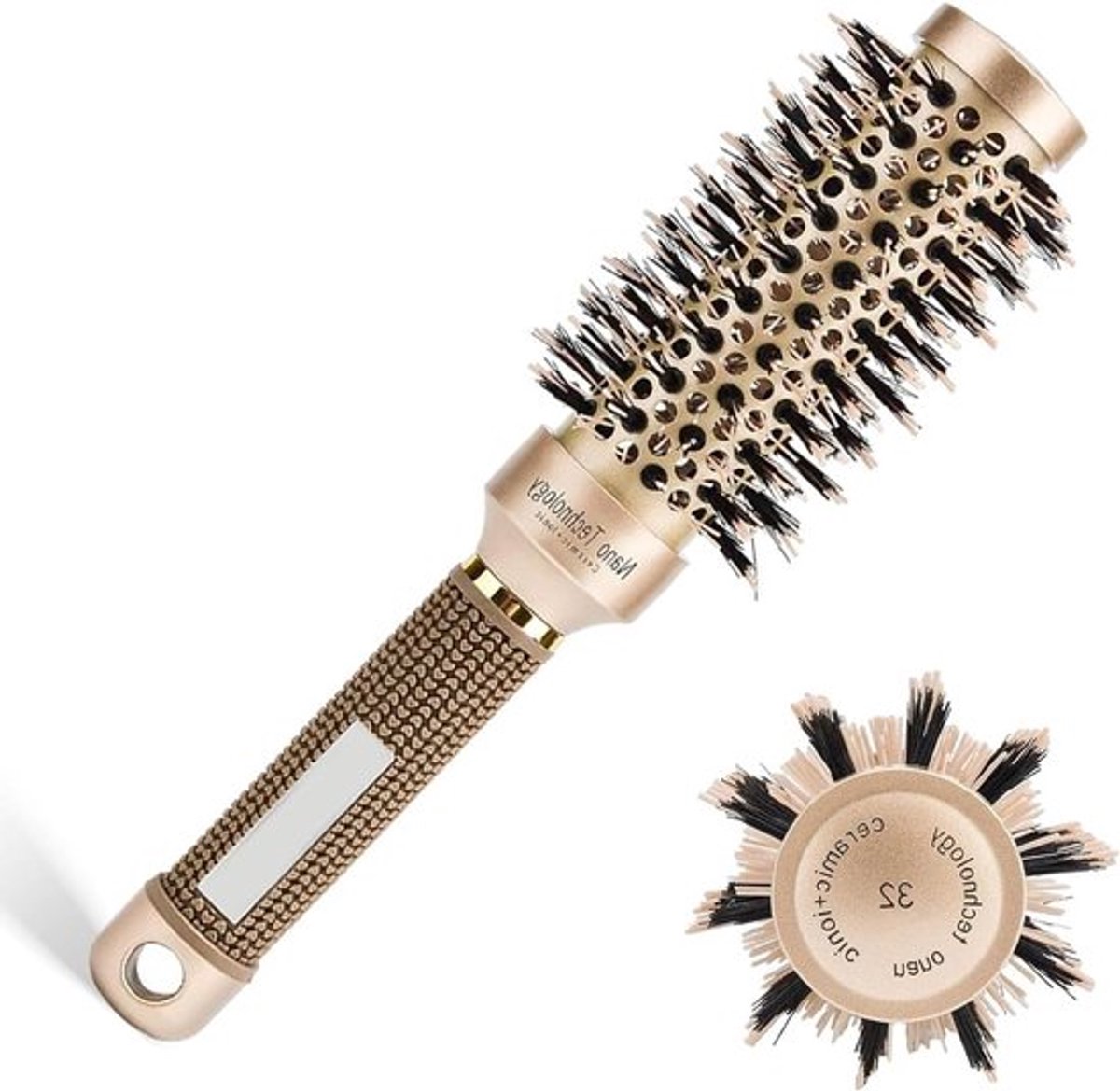 Anti-statische keramische ronde borstel voor krullend haar, ideaal voor drogen, stylen en gladmaken (32mm)
