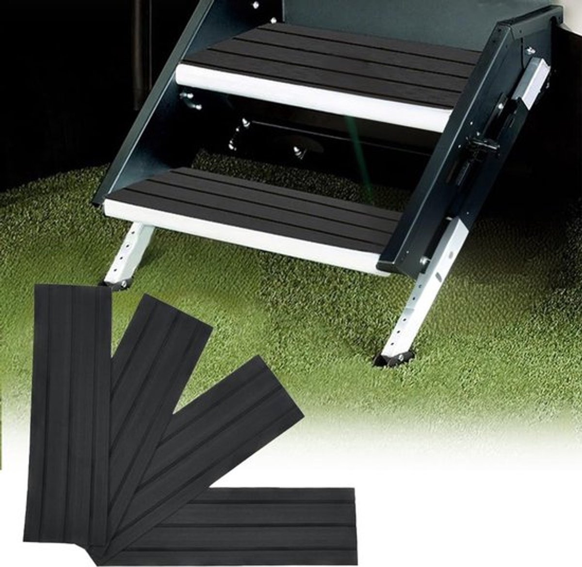 Trapmatten 4 Stuks - Zelfklevend - Waterdicht - Antislip - Lichtgewicht EVA - 62 x 19 cm - Duurzaam en slijtvast - Voetmat
