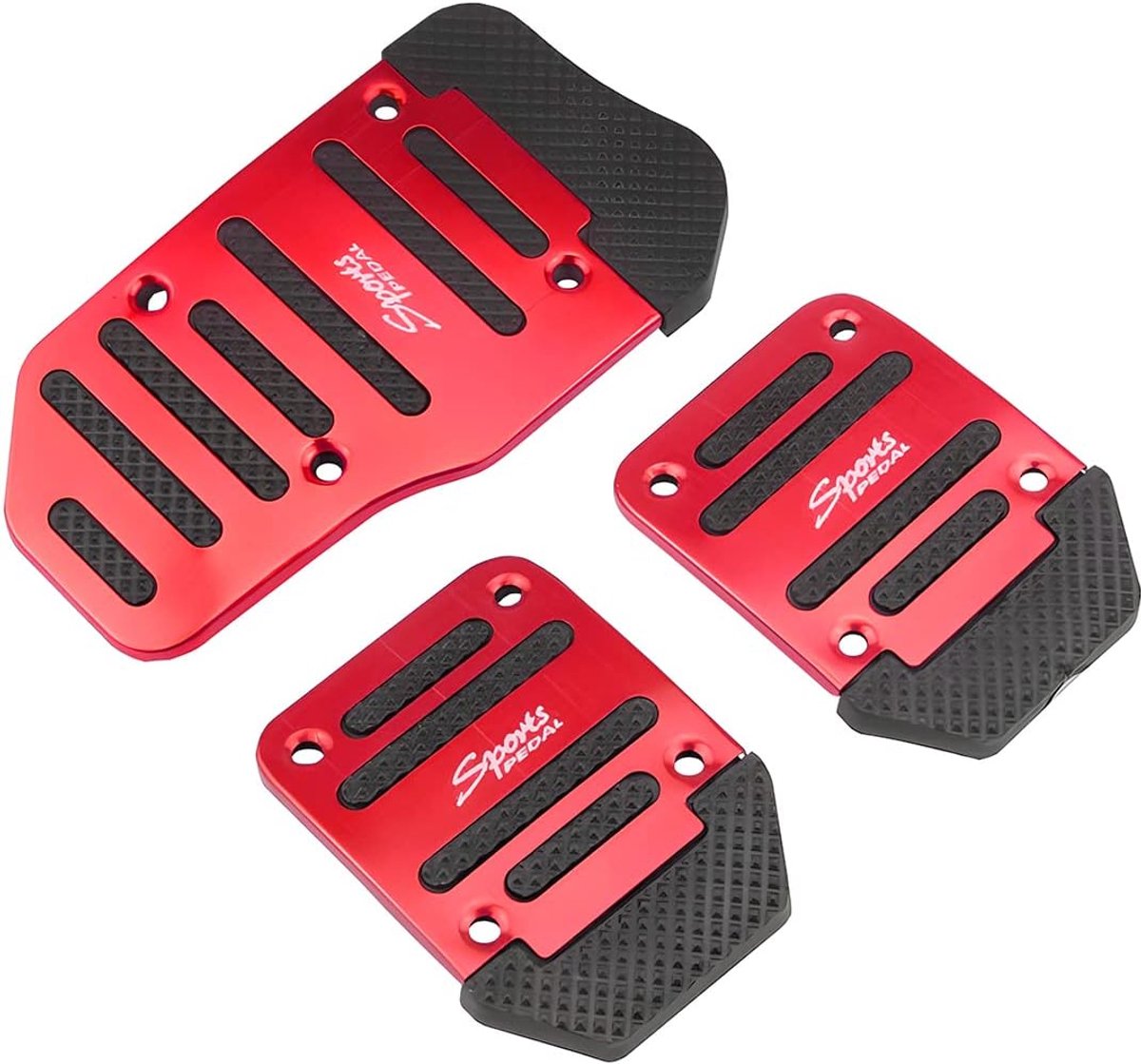 Pack of 3 Non-Slip Brake Pedal Cover for Car, Non-Slip Pedal Cover for Brake, Clutch and Gear, Auto Parts (Red) - ShopVlot