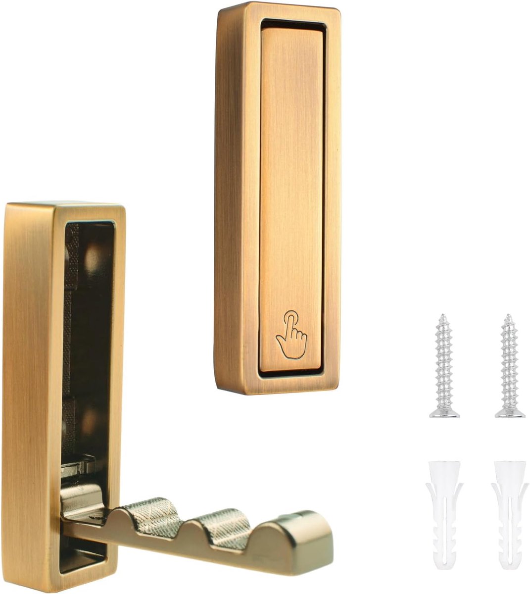 MOROBOR 2 Pcs Square Folding Wall Hook, Non-Slip Heavy Duty Folding Coat Hooks, Zinc Alloy Wall Hanger, Retractable - ShopVlot