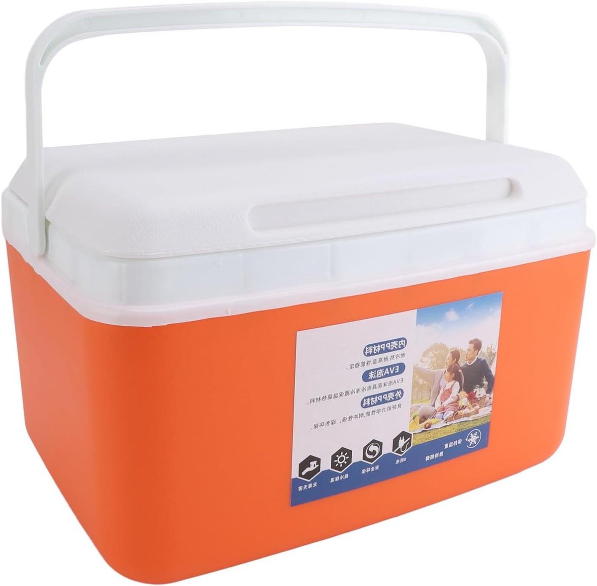 Draagbare Koelbox - Ijsbox Koeltas - Buitenactiviteiten Opslag - Warme Koude Isolatie - 8 Liter - Oranje