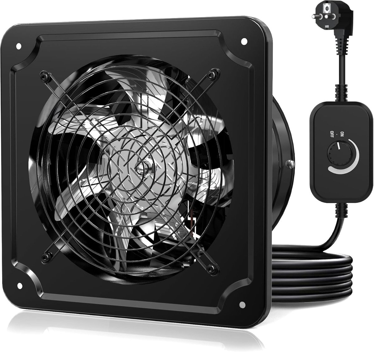 Afvoerventilator - 200 mm - Krachtige Wandventilator met Afstandsbediening - Voor Keuken, Badkamer, Garage, Zolder