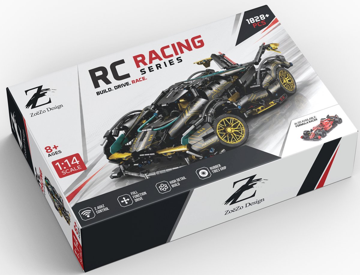 ZoeZo Supercar RC raceauto van bouwstenen