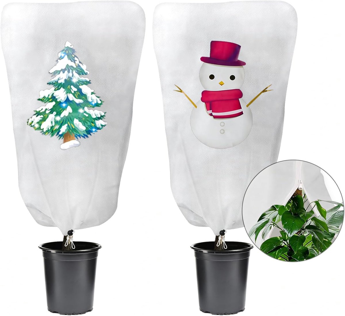 Bescherming tegen kou - planten - planten - winter - plantenbescherming - winterbescherming met ritssluiting - geschikt voor het overwinteren van palmen - olijfbomen en andere planten - 80 x 100 cm
