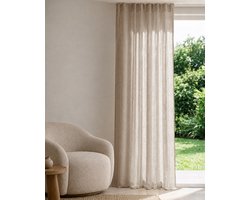 HOOMstyle Kant en klaar gordijn met haakjes Noa - Inbetween - Plooiband - 140x270 - Zand / Taupe