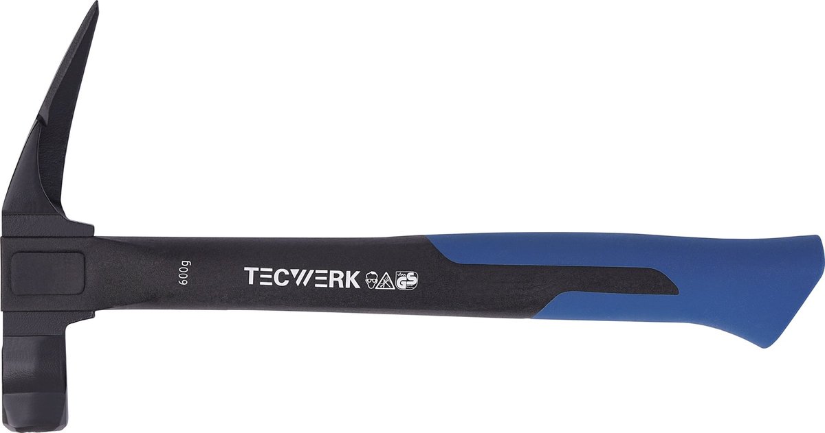Latthammer kop G.600g met magneet geruwd zwart gelakt. TECWERK