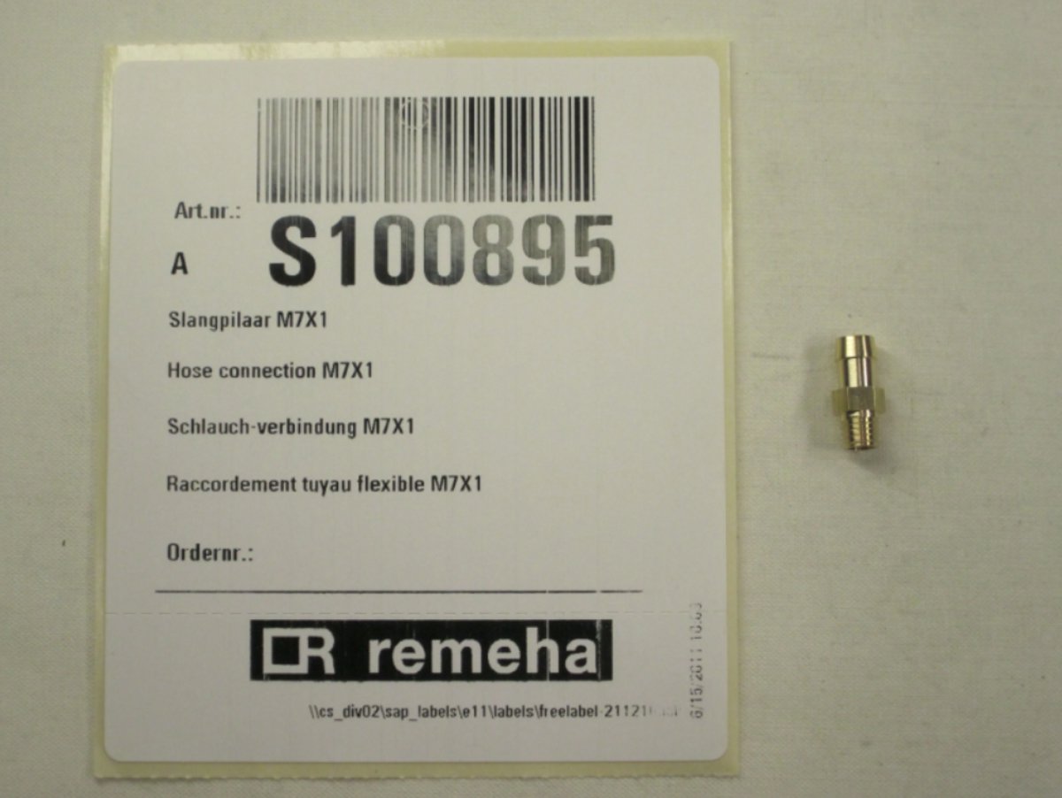 Remeha Slangpilaar S100895 - M7 x 1 mm - Voor Calenta Automatische Ontluchter