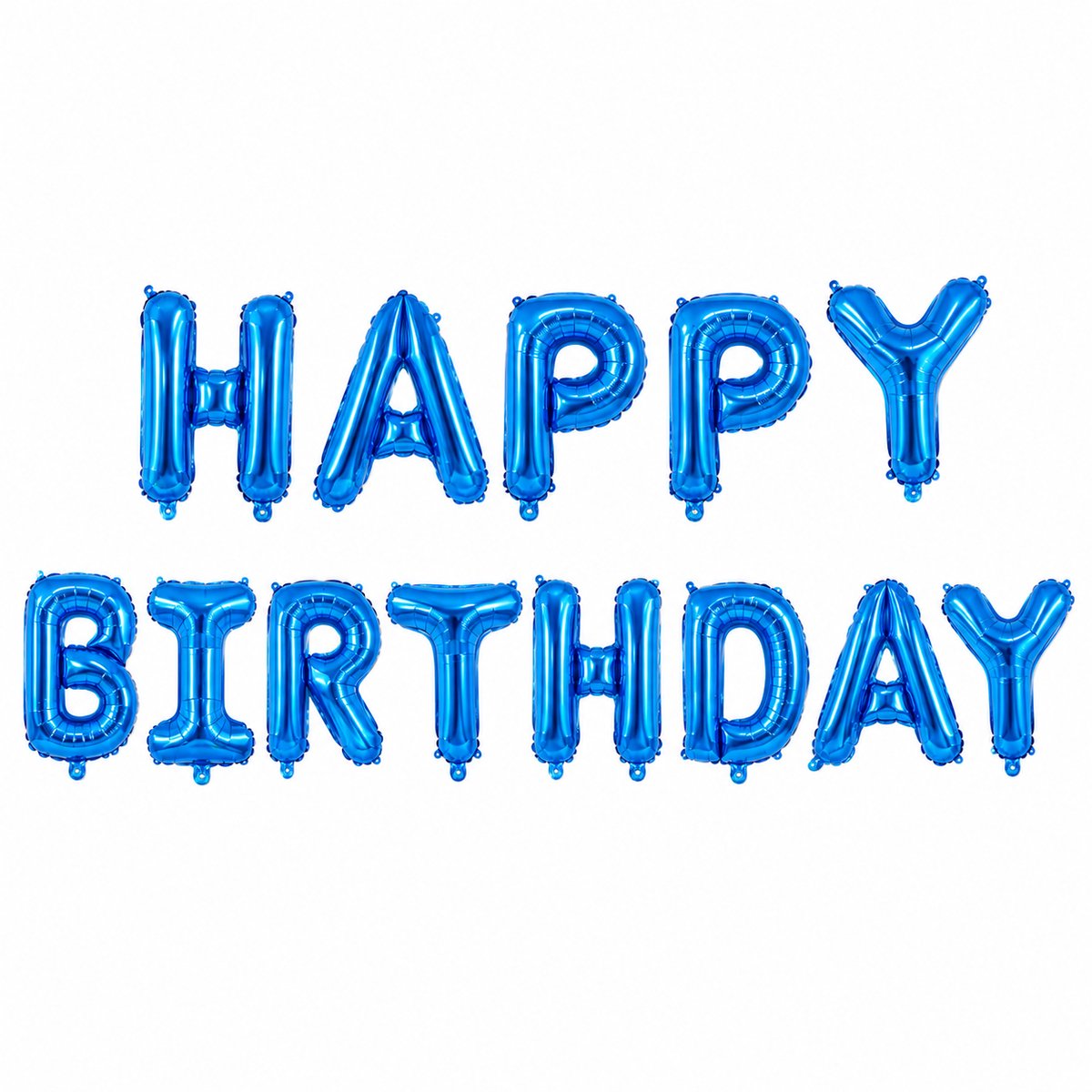 Fienosa Happy Birthday Ballonnen Blauw – 13 Letterballonnen – Verjaardag Versiering – Folieballonnen met Lint – 40 cm