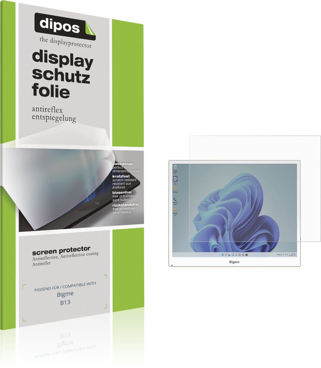 dipos – 2x Matte Beschermfolie geschikt voor Bigme B13 | Krasbestendige & antireflecterende Screenprotector Ultra-Thin