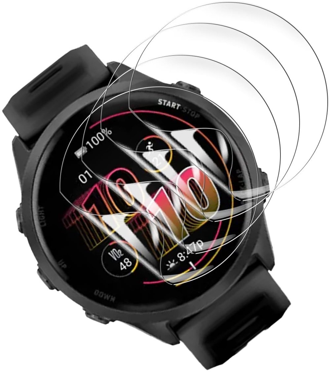 Solidchoice - Displaybeschermfolie voor Garmin Forerunner 570 - 4 stuks, flexibel, krasbestendig