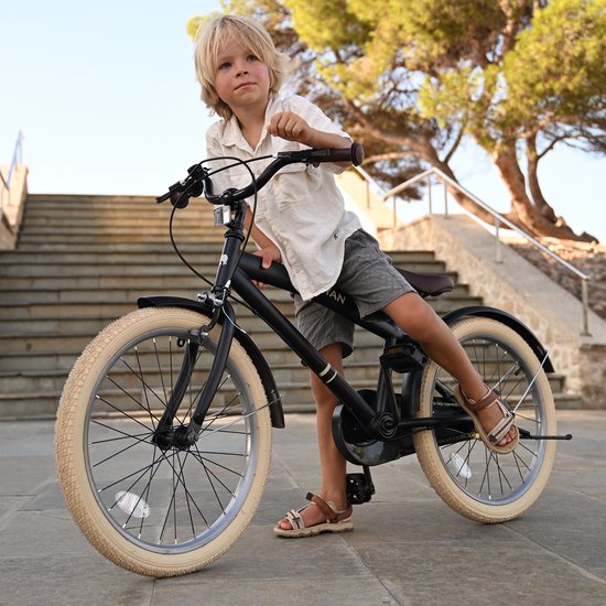 Deryan Coastline Kinderfiets 16 Inch - Met standaard - 3-7 Jaar - Zwart van Deryan — afbeelding 4