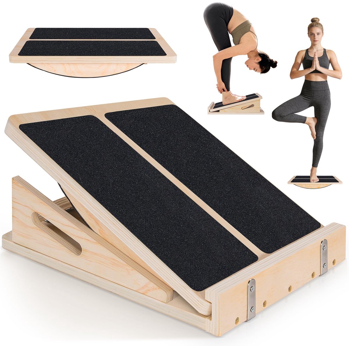 Solidchoice - 2-in-1 Verstelbare Houten Kuitrek met Antislip