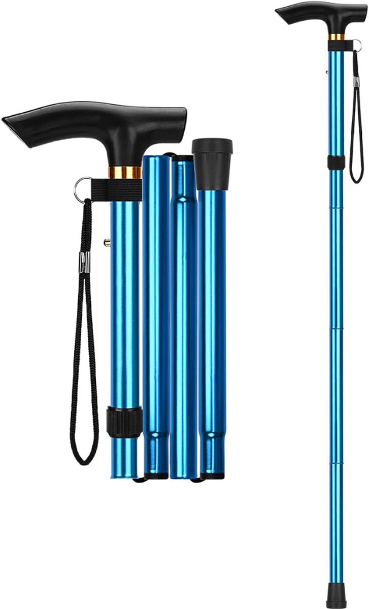 ZRNS® Wandelstokken - Verstelbaar & Opvouwbaar - Lichtgewicht - Anti-Schock - Walking Stokken - Blauw