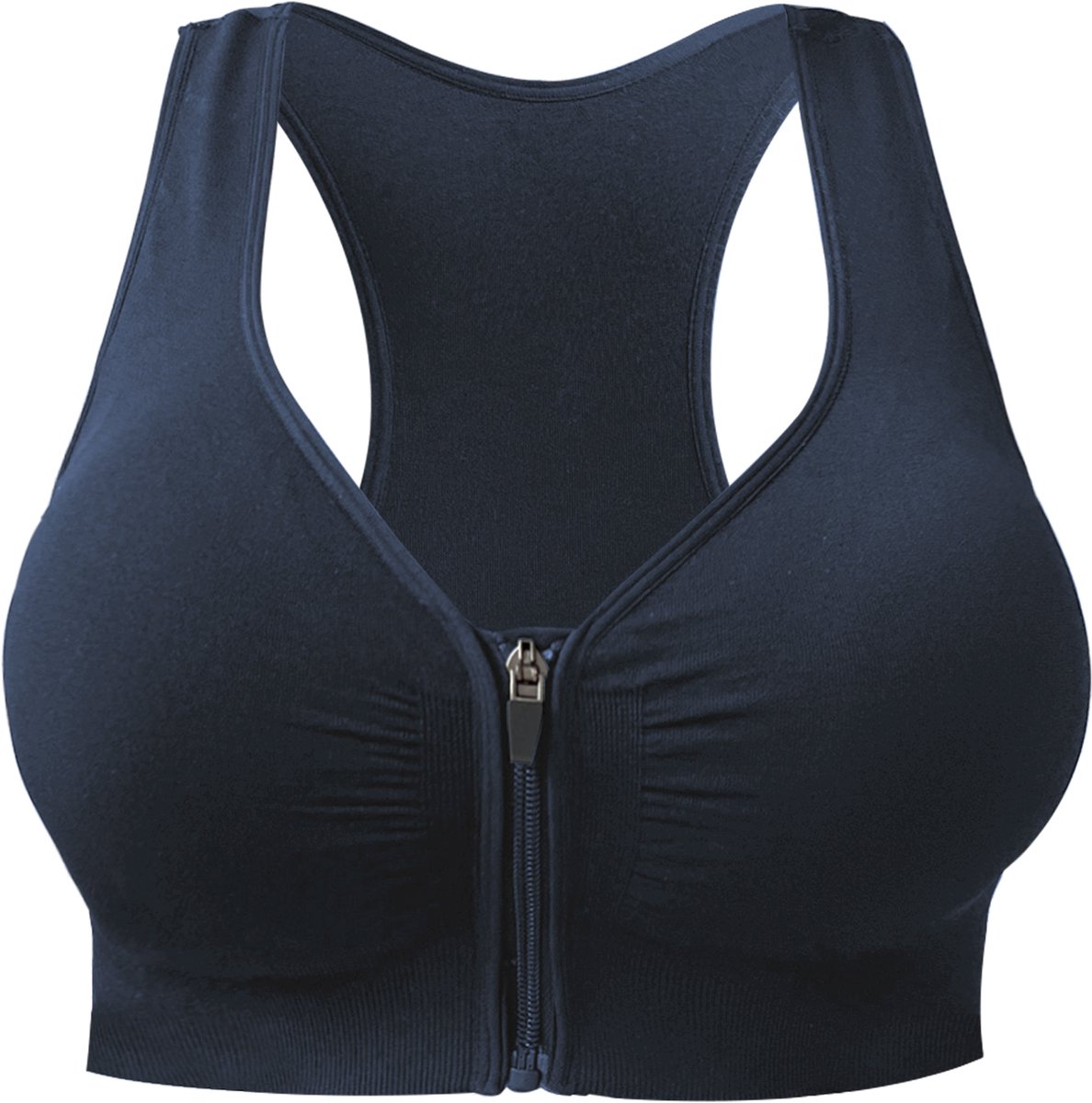 VIMOSE BH ritssluiting aan de voorkant dames-BH Grote maten-Comfort BH-postoperatieve bh-afneembare cups-Ondersteunende BH-Beha dames-Blauw-XL