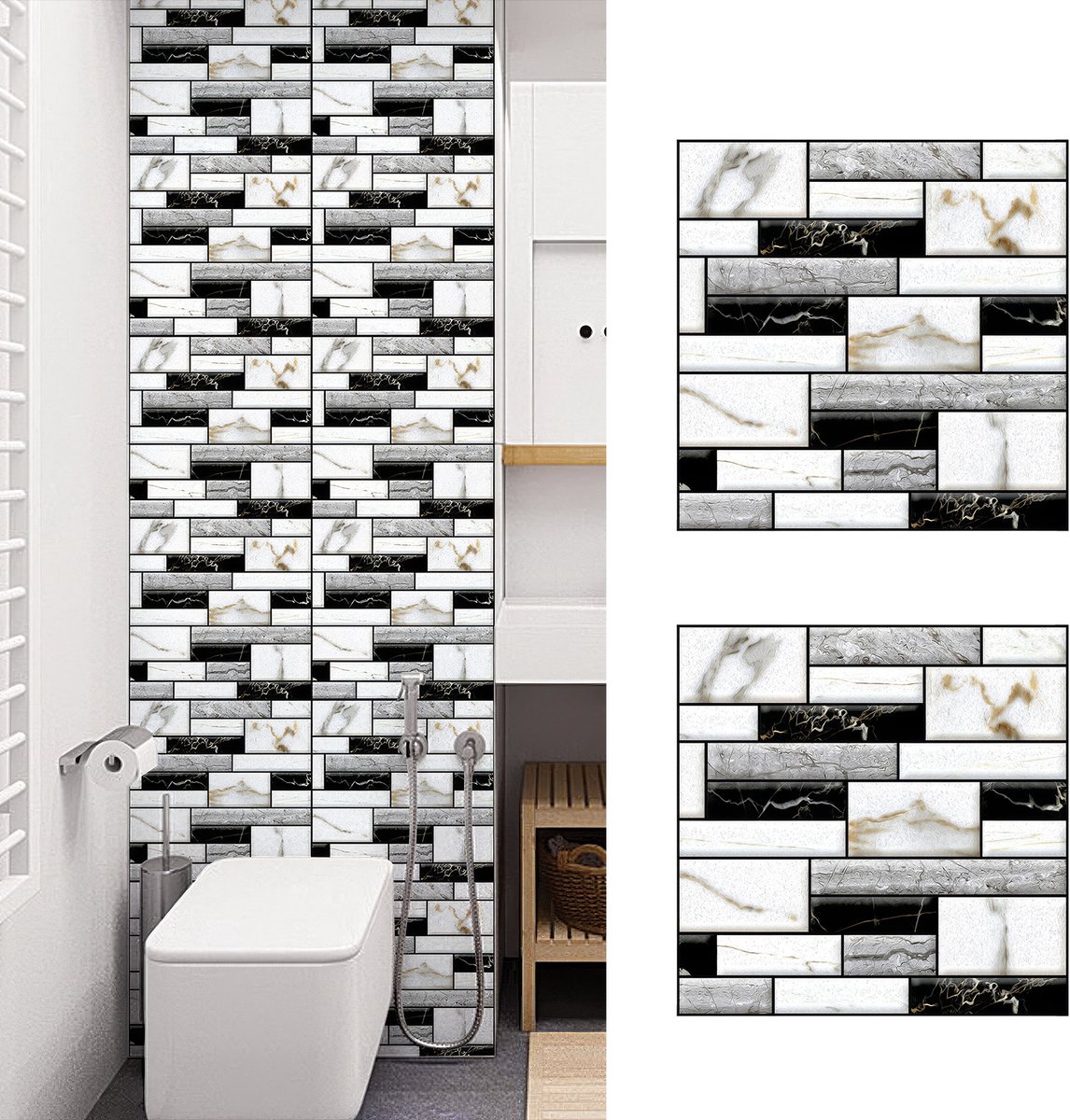 3D Houtlook Wandpanelen Zelfklevend - Wandstickers, Muurpanelen en Wandbekleding 10 Stuks, 30x30 cm, PE Schuim voor Keuken WC Woonkamer - Lemlit
