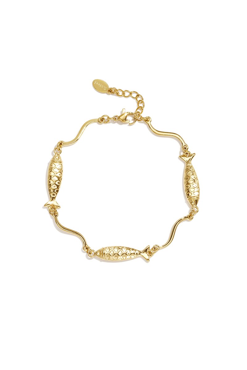 Bijoutheek Armband (Sieraad) Wavy Fish Goudkleurig