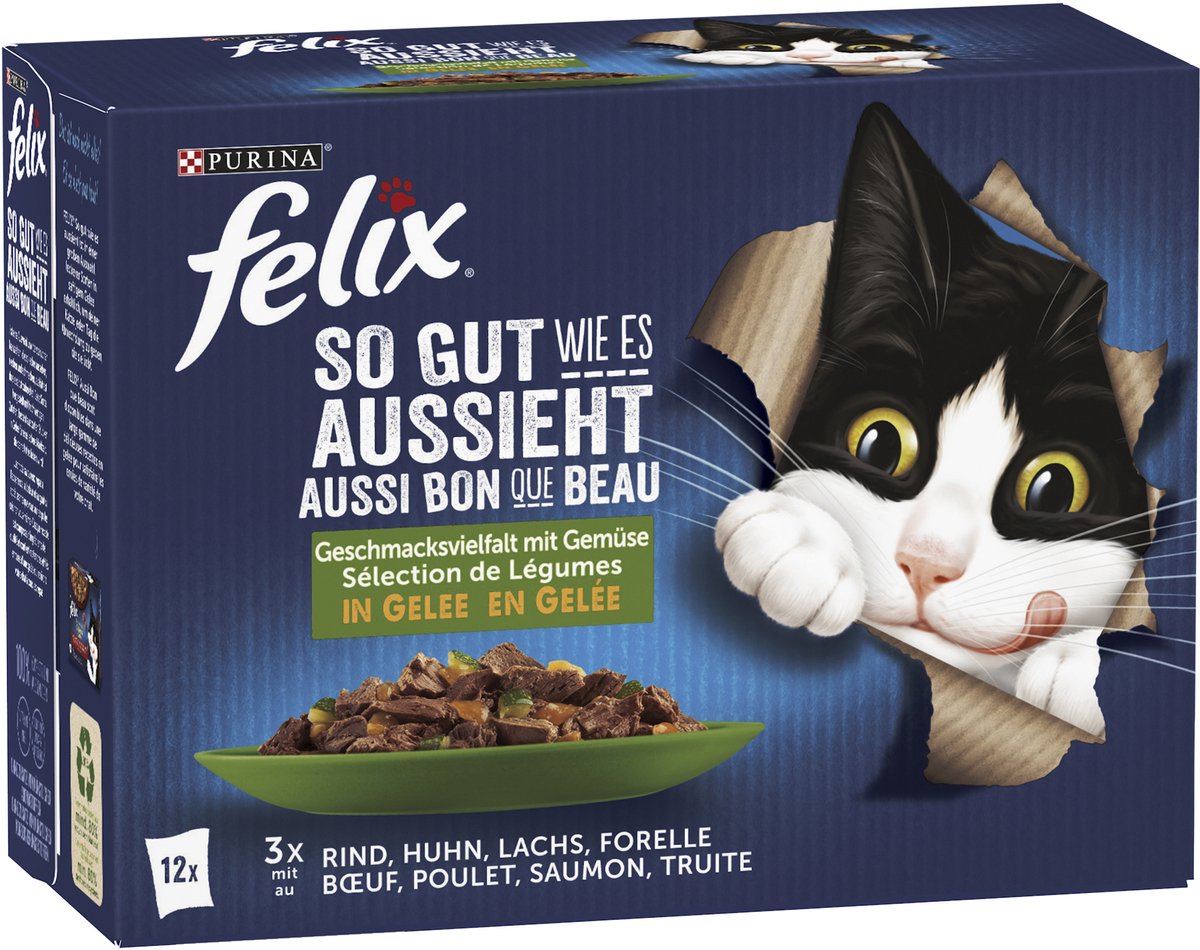 Felix PURINA FELIX Zo lekker als het eruitziet met groenten (1 x 12 x 85g)