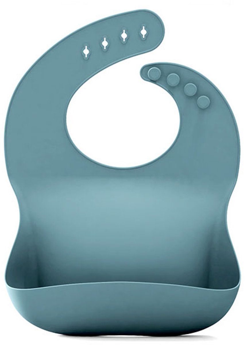 Baby slabbetje - Kinder slabbetje - Siliconen slabbetje voor kinderen - Verstelbaar waterdicht slabbetje - Met opvangzak voor etensresten - Geschikt voor jongens en meisjes - Blauw