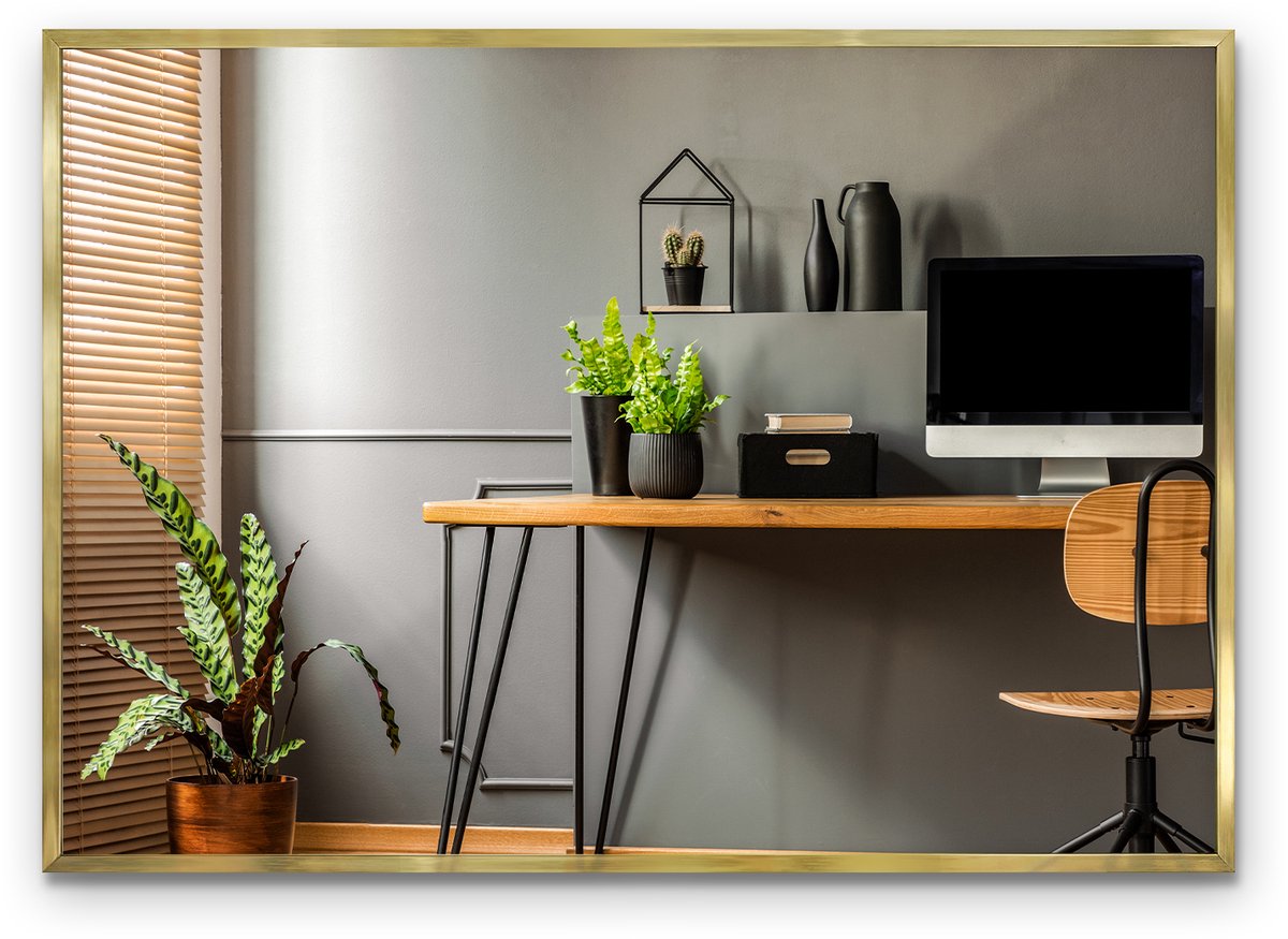 Tulup Vierkante Spiegel - Scandinavische Wanddecoratie - Moderne Spiegel 100x70 cm