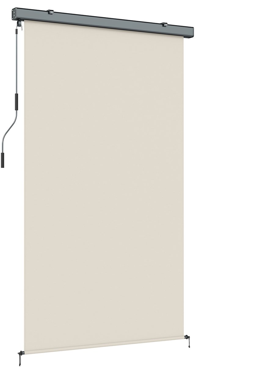Verticaal zonweringgordijn - 250 x 160 cm - zonweringgordijn met handkruk - beige
