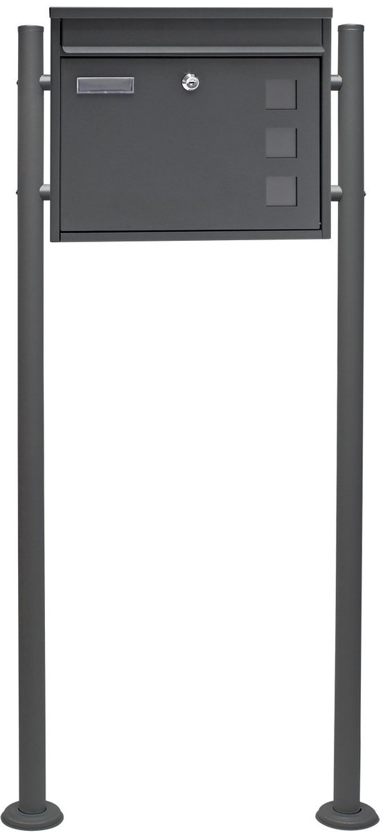 Solidchoice - Wandbrievenbus Antraciet met Grote Inwerpopening