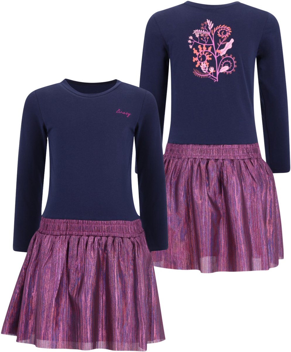 B.Nosy Y607-5857 Jurk meisjes blauw paars - Maat 122-128