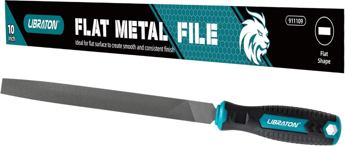 25 - 5 cm platte metalen vijl - metalen vijl - koolstofstalen vijl met ergonomische handgreep - handvijl voor metaal - metaalbewerking - hout - kunststof - platte vijl voor raffinage - vormgeven en