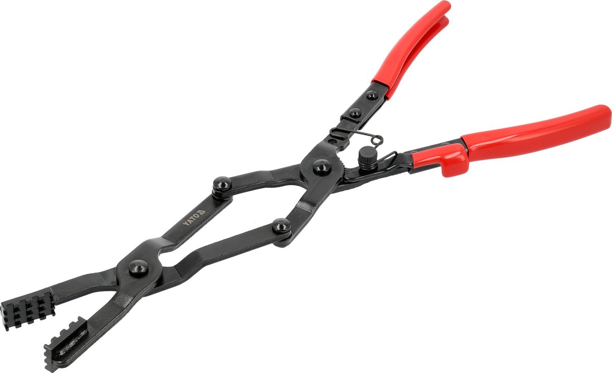 YATO YT-06471 Rechte Slangklemmentang met Scharnierkop - 435 mm - Bekopening 0-50 mm - Extra Lang voor Veerbandklemmen in Krappe Ruimtes