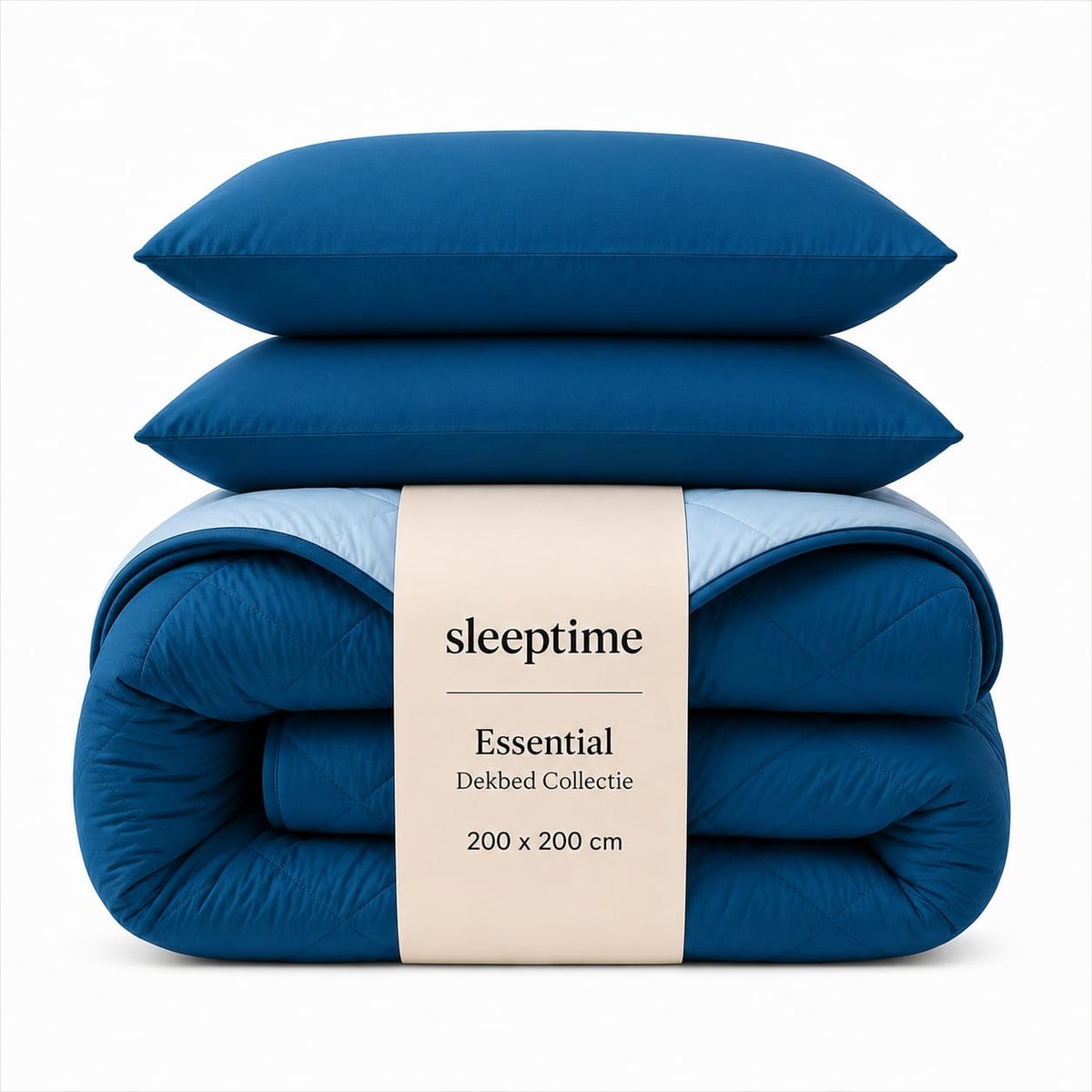 Sleeptime 2 in 1 Omkeerbare Dekbed - Dekbed zonder Overtrek - 200x200 - Petrol/Licht Blauw