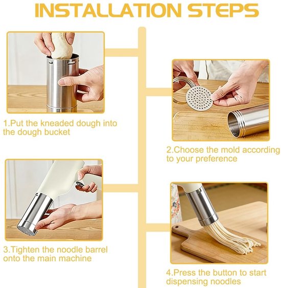 Solidchoice - Draagbare Elektrische Pastamaker met 5 Persmallen van Solidchoice — afbeelding 3