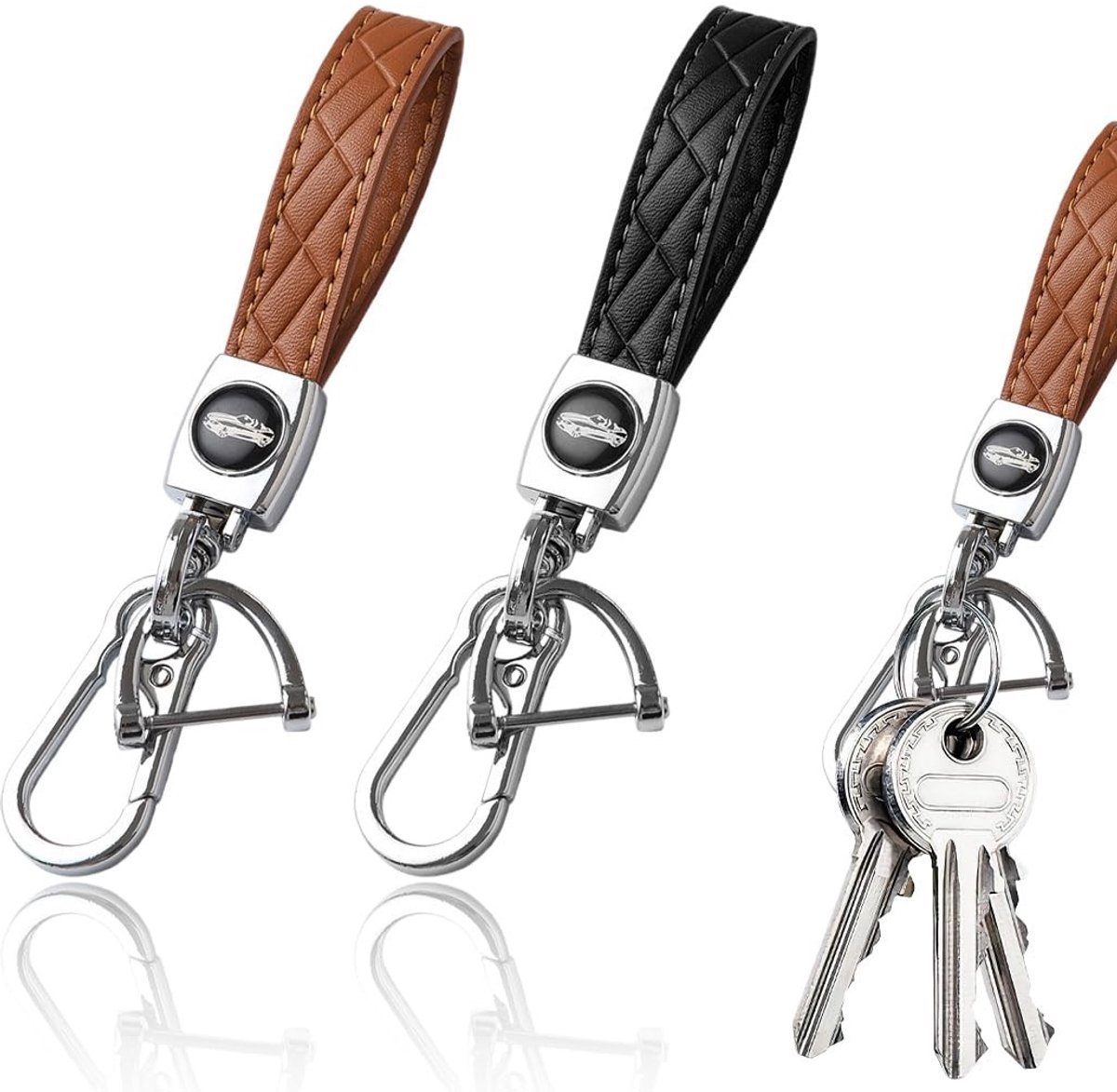 Solidchoice - Set van 2 Autosleutelhangers voor Dames en Heren