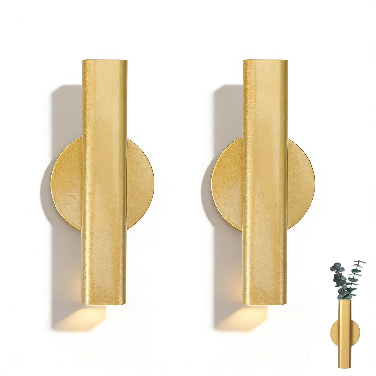 Solidchoice - Set van 2 Wandgemonteerde Metalen Vazen voor Droogbloemen