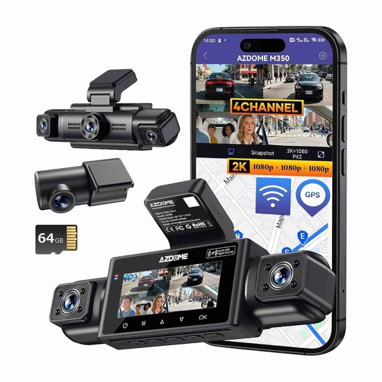 AZDome M350 4CH 360 graden dashcam