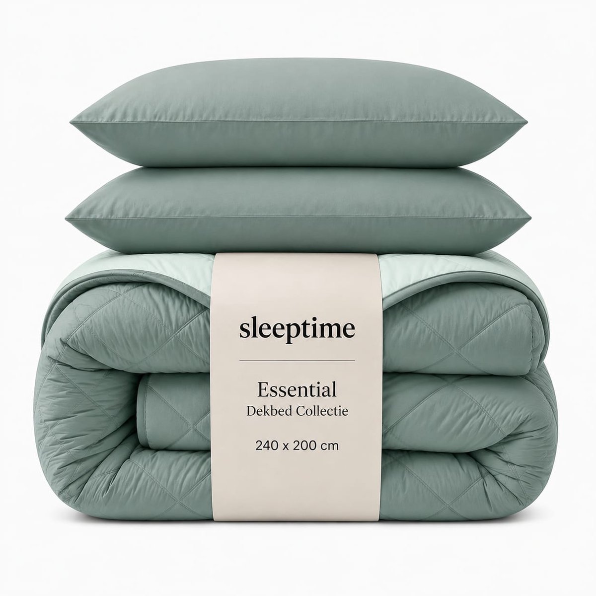 Sleeptime 2 in 1 Omkeerbare Dekbed - Dekbed zonder Overtrek - 240x200 - Groen/Mint