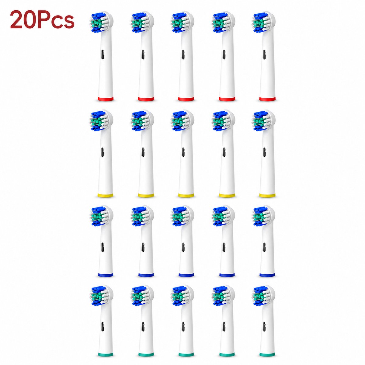 20 stuks- Universele Opzetborstels/Opzetstukjes- Vernieuwde technologie -Geschikt voor Oral-B /Braun elektrische tandenborstels- Zachte borstels - Atelier Volto
