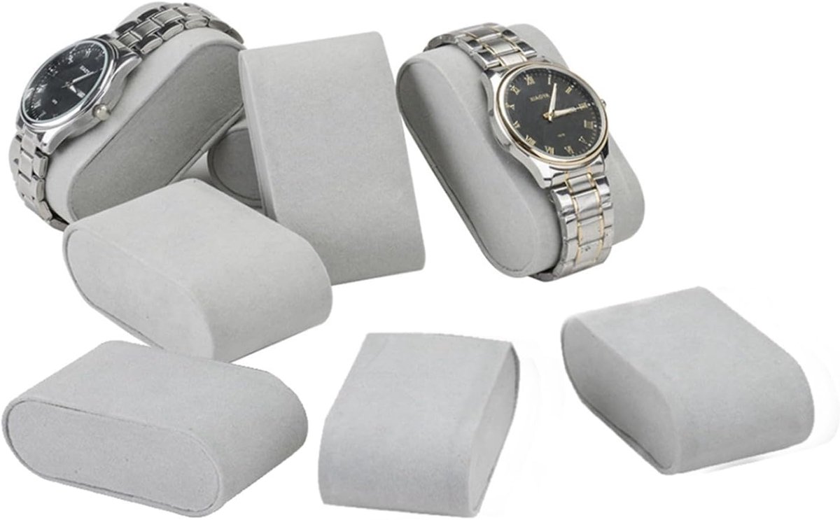Latrat 8 Pieces Jewellery Storage Pillow for Jewellery Watches (Grey, 7 x 4.2 x 3 cm) - ShopVlot