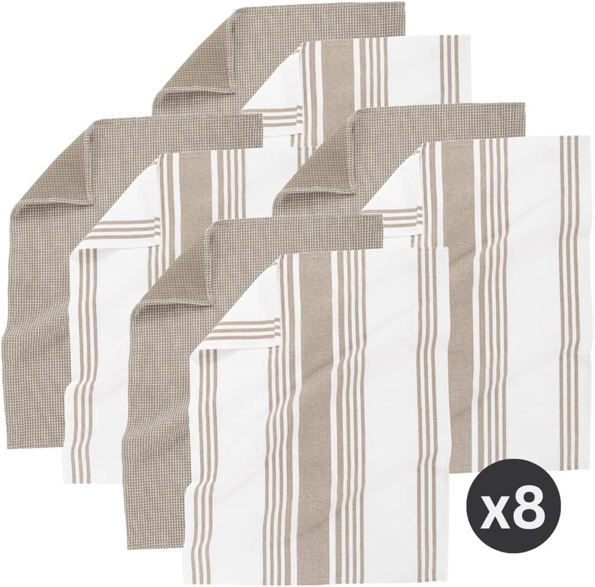 Tiseco Home Studio - Kitchen towel COMBO - SET/8-100% cotton - ultra-absorbent - quick drying- durable material - ShopVlot