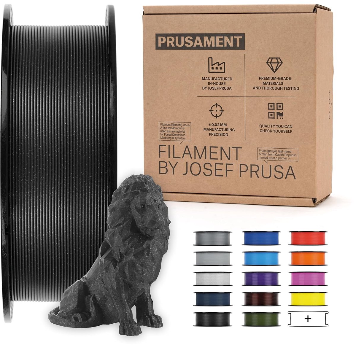 Prusament Prusa Galaxy Black, PLA Filament 1.75mm 1kg Spool (2.2kg), Diameter Tolerance +/- 0.02mm - ShopVlot