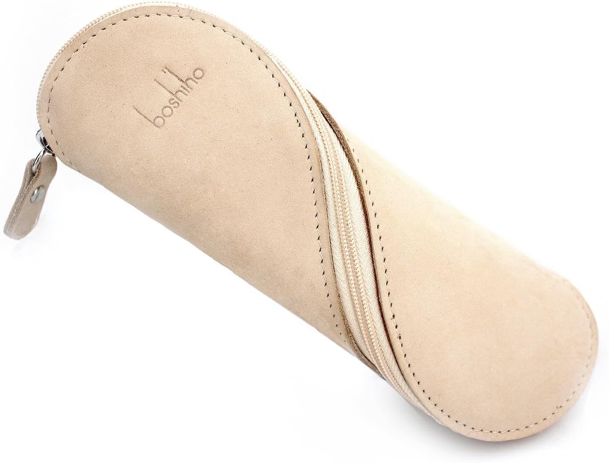 boshiho Genuine Leather Case, Beige, 19.5 x 6 x 3 cm, Genuine Leather Case - ShopVlot