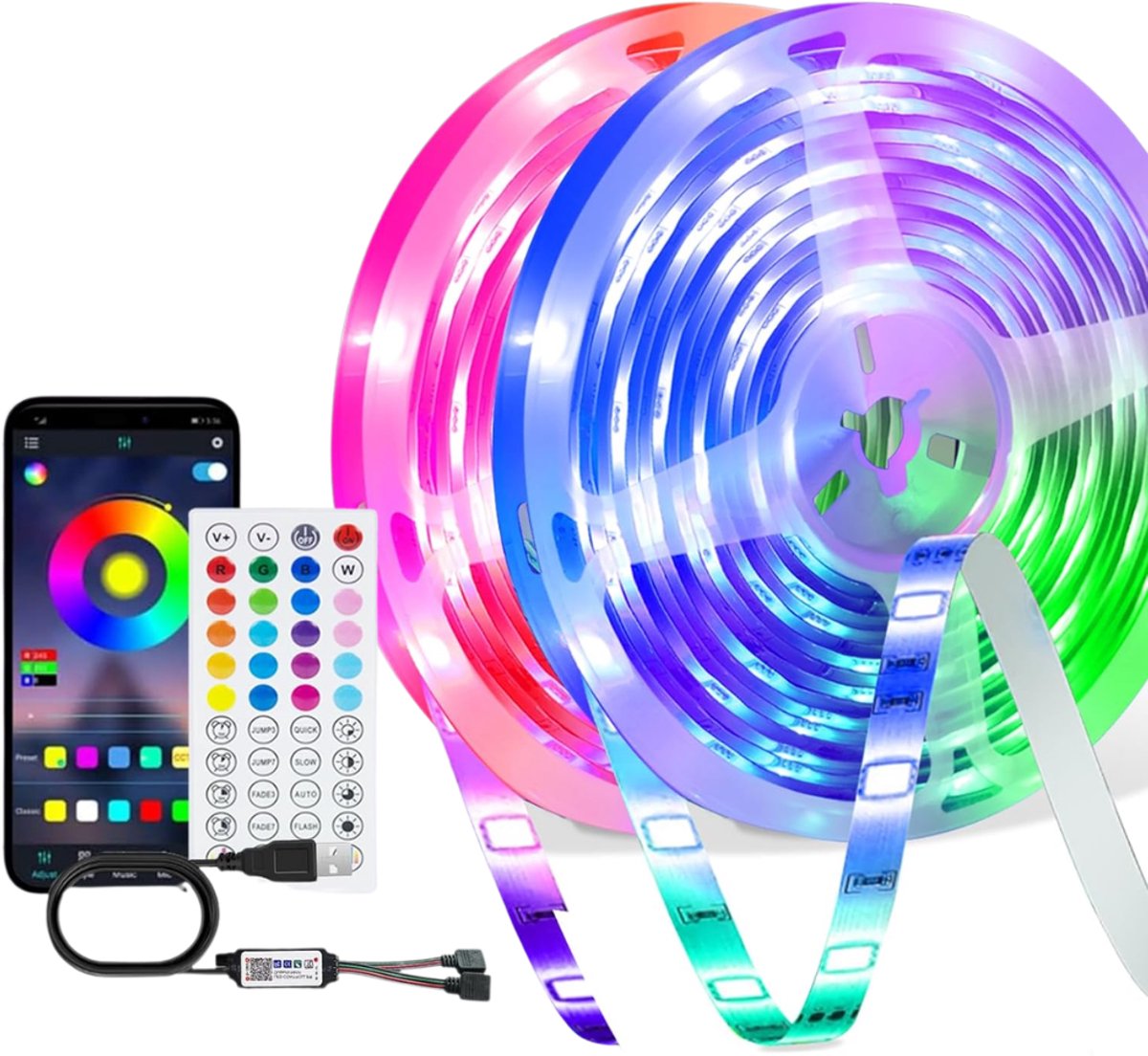 ZRNS® Led Strip 20 meter - Met Afstandsbediening en App - Dimbaar - Met Muziekritme