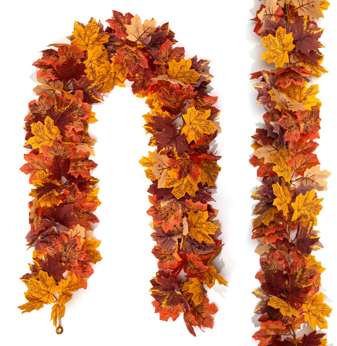 Herfst Esdoornblad Slinger - 2 Stuks - Kunstesdoornbladeren - Esdoornblad Decoratie - Herfst Decoratie Kunstmatige - Huis Versieren - Voor Halloween Feest - en buitendecoratie voor een Thanksgiving - Huwelijksfeest met familiethema - 175cm