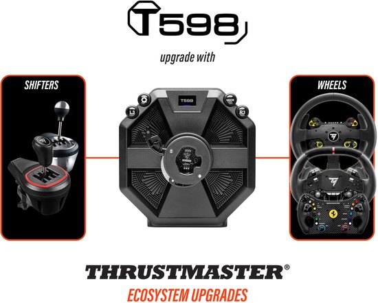 Thrustmaster T598 Servo Basis + Raceline Pedals III + Ferrari 488 Add-On - Sim Racing Bundle - PC - PS5 van Merkloos — afbeelding 4