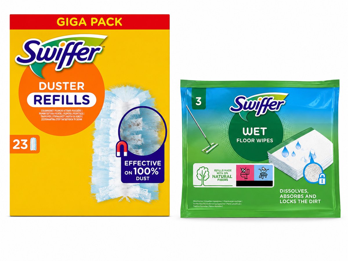 Swiffer Duster Starter Set +23 Dusters +3 Refills Wet
