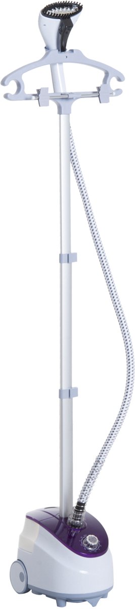 Verticale stoomstrijkijzer kledingstomer 1,8 l 1800 W stoomstroom 30 g/min telescopische stang wit paars - 1,8 l- 1800 W - stoomstroom 30 g/min