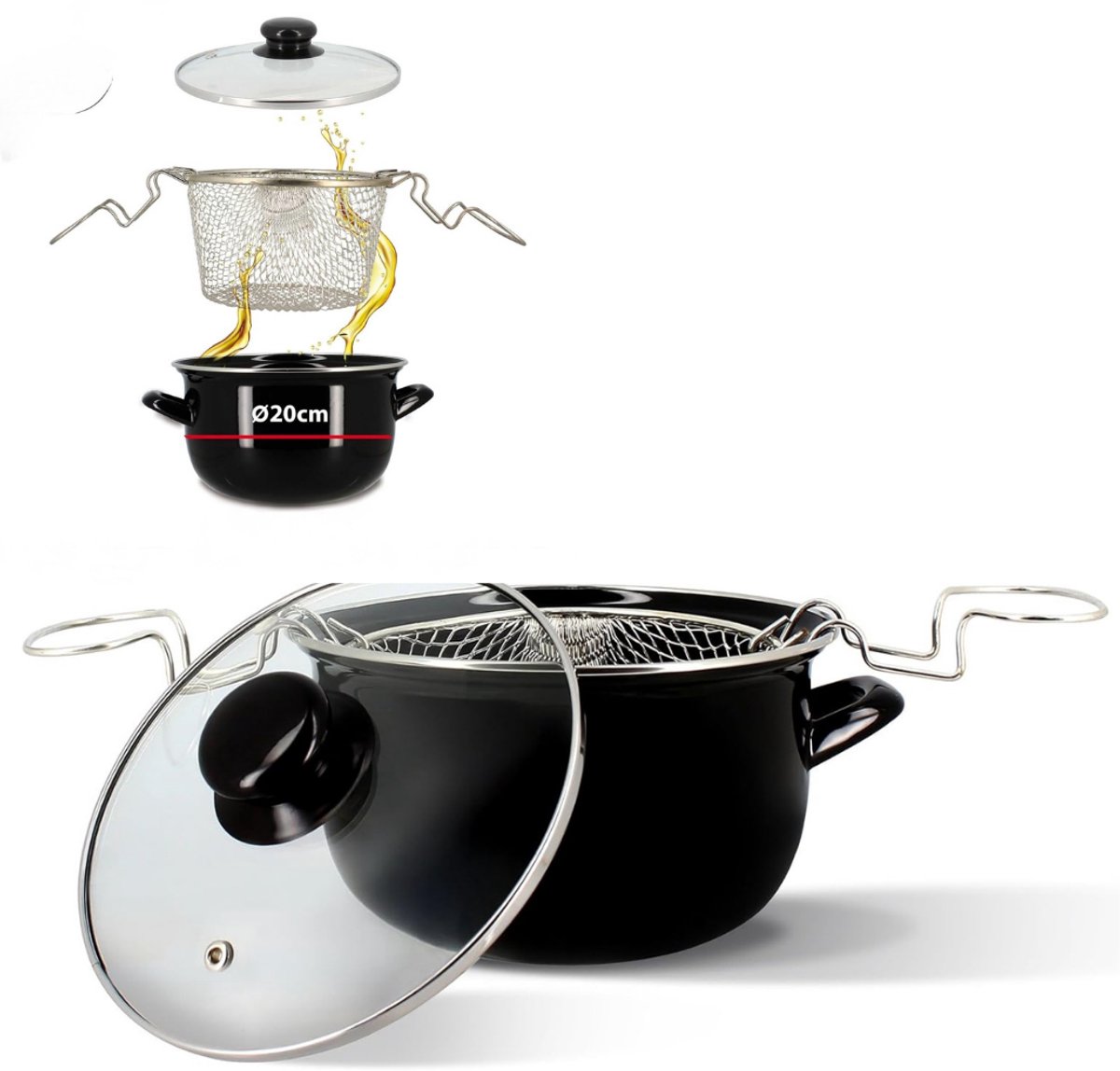 Zavio® Frituurpan - Friteuse - Frituurketel