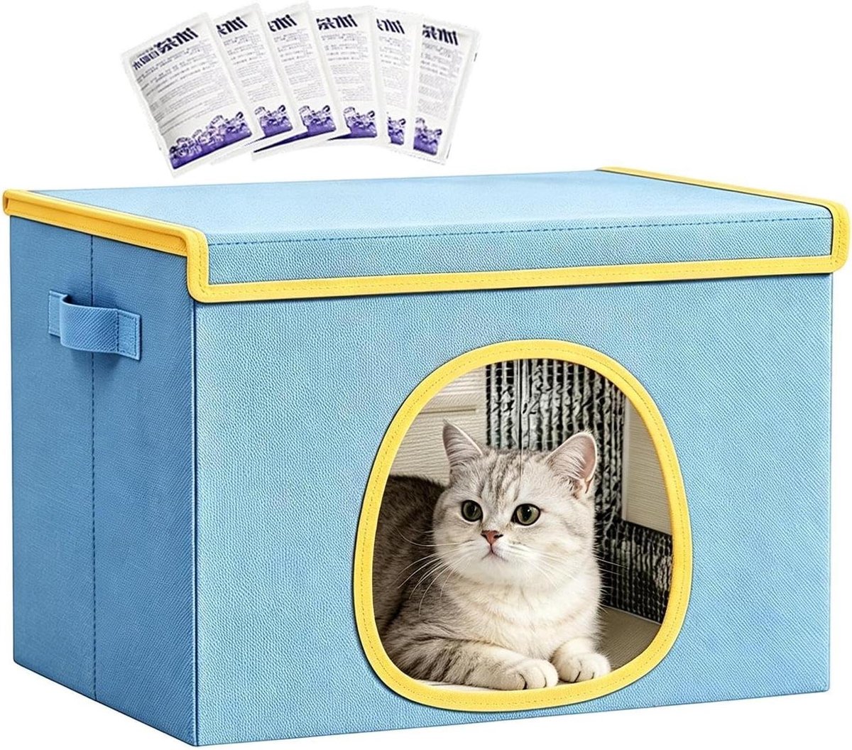 Koel Kattenhuis - Hondennest IJspakken - Huisdier Koelen - Geavanceerd Isolatiesysteem - 50x40x36 cm - Blauw