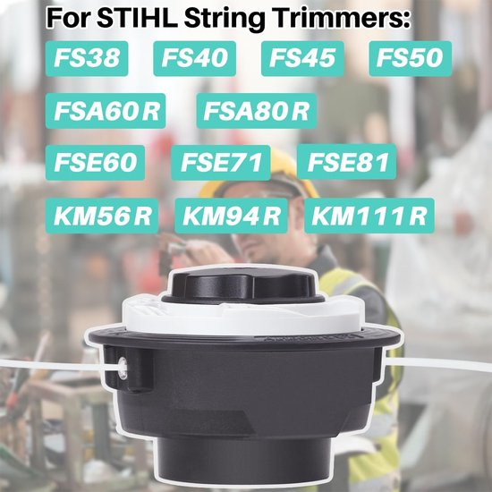 Geschikt voor C6-2 kop voor STIHL bosmaaier FS38 FS40 FS45 FS50 FSE60 FSE71 FSE81 FSA60R FSA86R FSB-KM, JRISBO Autocut C 6-2 trimmerkop, accessoires voor draadtrimmers van JRISBO — afbeelding 5